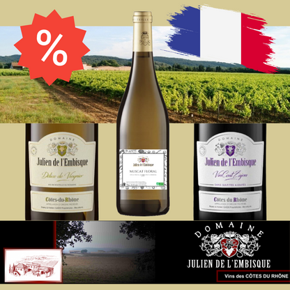 Biowein Probierpaket Rhône, 6 Flaschen, Domaine de l'Embisque - 10 % Rabatt