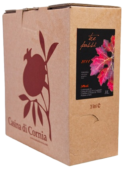 Casina di Cornia, Toscano rosso IGT "Tre Passi" Biowein, rot, 3 l Bag in Box