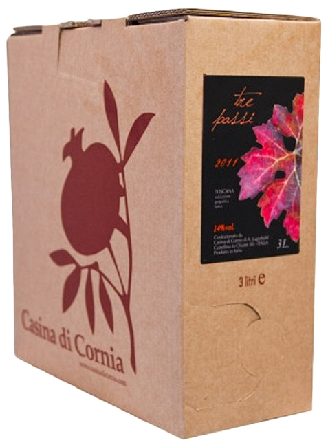 Casina di Cornia, Toscano rosso IGT "Tre Passi" Biowein, rot, 3 l Bag in Box