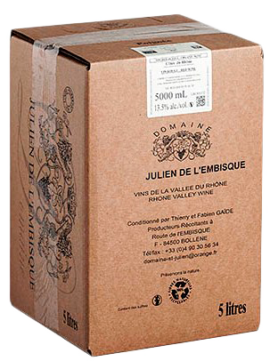Domaine Julien de l'Embisque Côtes du Rhône, Biowein rot, 5 l Bag in Box