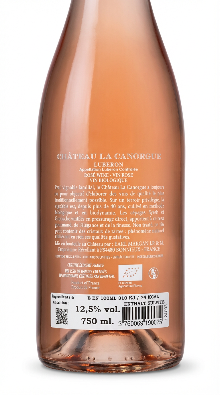 Château La Canorgue Luberon Rosé AOC 2023 - Premium Bio-Roséwein aus der Provence - Syrah Grenache Cuvée - Sommergenuss jetzt bestellen